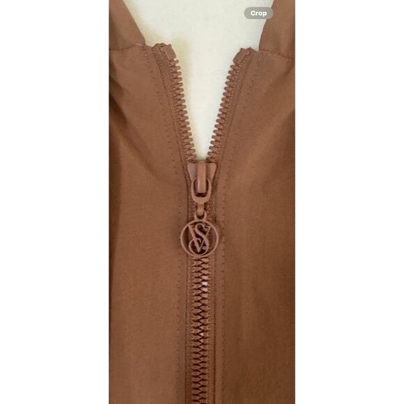 Victoria’s Secret Parachute Jacket Womens XL Slouchy Cropped Brown Bronze - Picture 8 of 16